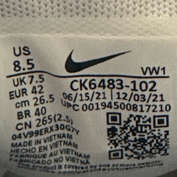 Nike Mens Air Max 270 Golf Shoes White Black Pure Platinum - Picture 8 of 8